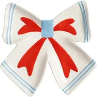 &Klevering - Ribbon Dekoschale, 22 x 22 cm, off-white / rot