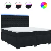 Syfax Boxspringbett mit Matratze Schwarz 200x200 cm Samt