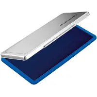 Pelikan Stempelkissen Gr. Nr. 1, für Gummi- und Polymerstempel, in Metallicgehäuse, 90 x 160 mm, blau