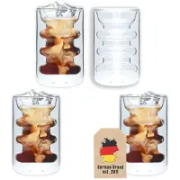 Intirilife Thermo Kaffee Tee Glas 190 ml Rillen Style