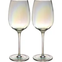 Intirilife Wein Glas Set Regenbogen Schimmer Wellenform