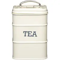 Kitchencraft Living Nostalgie Teedose, Vintage-Stil, Metall, antike Creme, 11 x 17 Grau