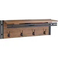 Décoshop26 - Wandgarderobe mit 4 Haken 24x75x24cm Ausführung Wildeiche 04_0000974