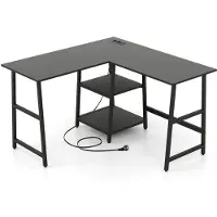 Helloshop26 Schreibtisch in Form L 120 x 70 x 75 cm mit Ladestation