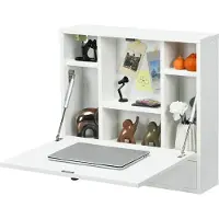 Helloshop26 Multifunktionaler Wandtisch 60 x 15 x 57 cm mit praktischen Regalen im modernen Stil