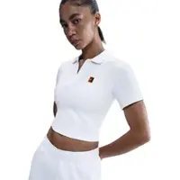 Nike Court Cropped Poloshirt Damen 100 - white XS