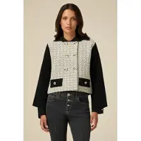 Oltre Wool Blend Knit Boxy Jacket Black Größe: S | Blazer Outlet | Damen | Schwarz
