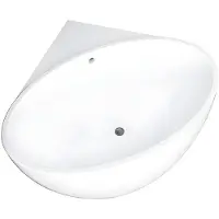 Vente-unique Eckbadewanne 127 x 127 x 58 cm Acryl Weiß 197 L GOURAMI