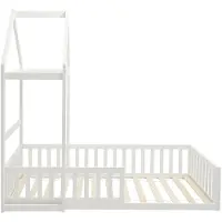 Vente-unique Hüttenbett 90 x 190 cm - Kiefer und MDF - Weiß - VARLAINE