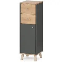 Vicco Midischrank Senyo Anthrazit 30 x 95 cm mit Schubladen, Model 36362
