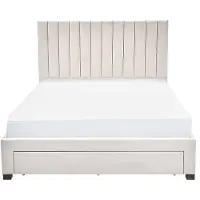 Vente-unique Bett mit 3 Schubladen 160 x 200 cm - Stoff - Beige - LIAKO