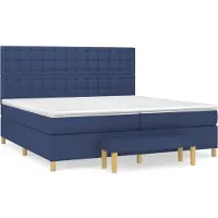 Syfax Boxspringbett mit Matratze Blau 200x200 cm Stoff