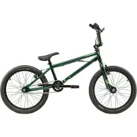 Coolmobility 20 Zoll BMX-Kinderfahrrad S'COOL XtriX, 1 Gang, V-Brake, BMX-Rahmen, Dark Green/Neon Green, 115–130 cm ab 6 J.