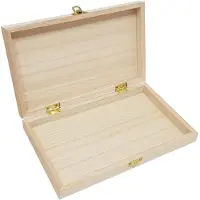 Sans marque Rechteckige Kiste mit Deckel aus Paulownia-Holz