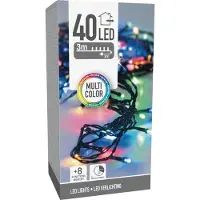 Koopman LED-Lichterkette, 40 LEDs, bunt, 230 V, grün, Innen/Außen, 6 m, Timer