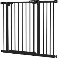 PawHut Hunde Türschutzgitter Schwarz 74-147,5L x 2B x 76,2H cm | Gr.: L