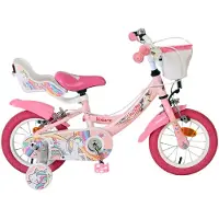 Volare Unicorn Kinderfahrrad - Mädchen - 12 Zoll - Rosa - Zwei Handbremsen