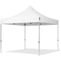 TOOLPORT 3x3m Aluminium Faltpavillon, ohne Seitenteile, weiß