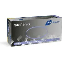 Meditrade Haarpflege Zubehör Nitril Handschuhe latexfrei, unsteril schwarz, Größe M
