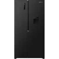 Gorenje G400 Freistehend Side-by-Side-Kühlschrank, 178.6 x 91.1 x 61.5 cm, Black stainless steel, Freistehend, Amerikanische Tür, Schwarz, 2 Tür(en), Berührung, LED