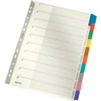 Leitz 43210000, Leerer Registerindex, Karton, Mehrfarben, Porträt, A4, 160 g/m²