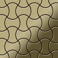 ALLOY Mosaik Fliese Massiv Metall Messing Gewalzt Gold 1,6mm Stark Infinit-bm 1 Paket mit 10 Matten 0,91 m2 Gold
