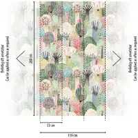 Profhome 398611-GU Fototapete Kindertapete Grün Rosa Blau Gelb 1,59 m x 2,8 m 0,53 m x 8,80 m 4,45 m2 Grün