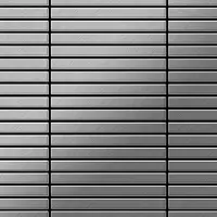ALLOY Mosaik Fliese Massiv Metall Edelstahl Marine Gebürstet Grau 1,6mm Linear-s-s-mb 1 Paket mit 10 Matten 0,94 m2 Grau