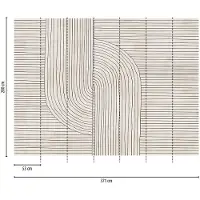 Profhome 398941-GU Fototapete Streifen Matt Creme Beige Schwarz 3,71 m x 2,8 m 0,53 m x 20,10 m 10,39 m2 Creme