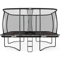 Berg Trampolin rechteckig Trampolin Regular 5 x 5 m Ultim Pro Bouncer rechteckig + Sicherheitsnetz XL