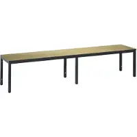 C+P Umkleidebank Basic Plus, für Feuchträume, ohne Rückenlehne, 6-Fußgestell schwarzgrau RAL 7021, ohne Schuhrost, B 1960 mm, Dekor Eiche Serrano