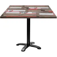 Restootab Tisch 90 x 90 cm – Modell Bazila aus rotem Holz