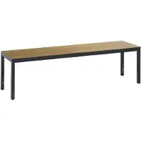 C+P Umkleidebank Basic Plus, für Feuchträume, ohne Rückenlehne, 6-Fußgestell schwarzgrau RAL 7021, ohne Schuhrost, B 1500 mm, Dekor Eiche Serrano