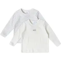 Stellou & Friends Langarmshirt-Set 2er Pack in grau, weiß | Gr.: 74/80