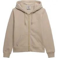 Superdry für Damen. W2012672A Essential Logo Ziphood Kapuzenjacke beige (XL), Lässig, Baumwolle