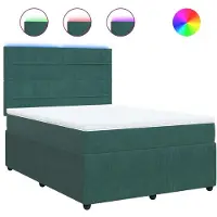 Syfax Boxspringbett mit Matratze Dunkelgrün 140x200 cm Samt