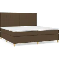 Syfax Boxspringbett mit Matratze Dunkelbraun 200x200 cm Stoff