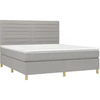 Syfax Boxspringbett mit Matratze Hellgrau 180x200 cm Stoff