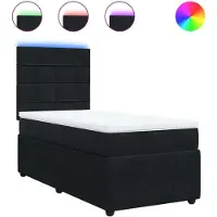 Syfax Boxspringbett mit Matratze Schwarz 90x190 cm Samt