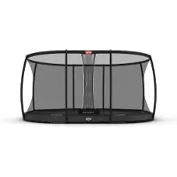 Berg Bodentrampolin Grand Champion InGround 520 + Sicherheitsnetz DLX XL Grau