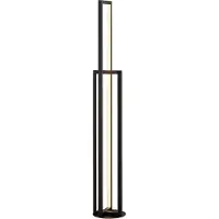 LUCANDE Hylda Stehleuchte Matt Black - , Hylda, dimmbar, Schwarz, für Wohnzimmer, Metall, Modern