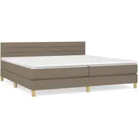 Syfax Boxspringbett mit Matratze Taupe 200x200 cm Stoff