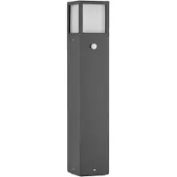 LUCANDE Wegeleuchte Dewari, Bewegungsmelder, E27, 65cm, IP54 Dewari , dimmbar, alu / grau / zink, Aluminium, Modern