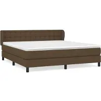 Syfax Boxspringbett mit Matratze Dunkelbraun 160x200 cm Stoff