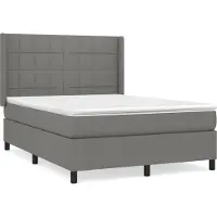 Syfax Boxspringbett mit Matratze Dunkelgrau 140x200 cm Stoff