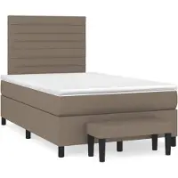 Syfax Boxspringbett mit Matratze Taupe 120x200 cm Stoff