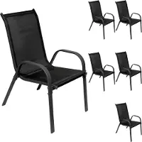 Mojawo 6er Outdoorstuhl Gartenstuhl Stapelstuhl Metall Anthrazit schwarz
