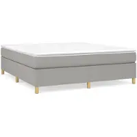 Syfax Boxspringbett mit Matratze Hellgrau 180x200 cm Stoff