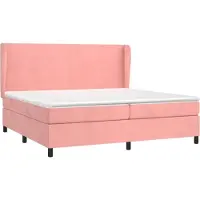 Syfax Boxspringbett mit Matratze Rosa 200x200 cm Samt