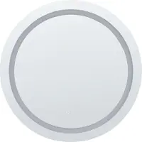 Beliani Badspiegel Silber Glas und Aluminium ø 79 cm Rund mit LED-Beleuchtung Touch-Sensor Antibeschlag Modern Badezimmer Möbel Ausstattung